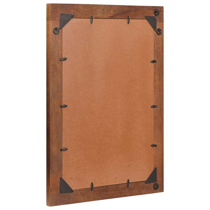 Oglindă maro și argintiu 50 x 70 cm Lemn solid de mango, sticlă - WALTI WALTI
