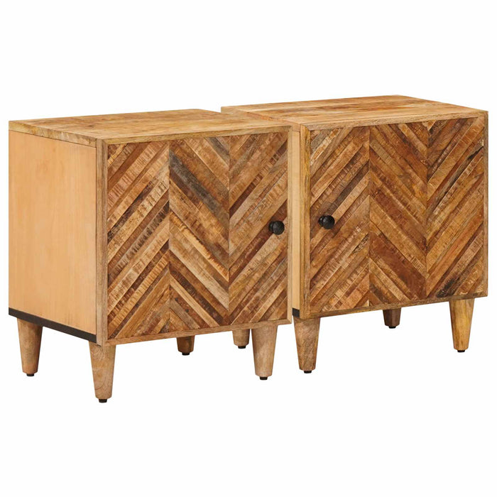 Noptieră 2 pcs Maro 40 x 33,5 x 46 cm Lemn de mango solid WALTI