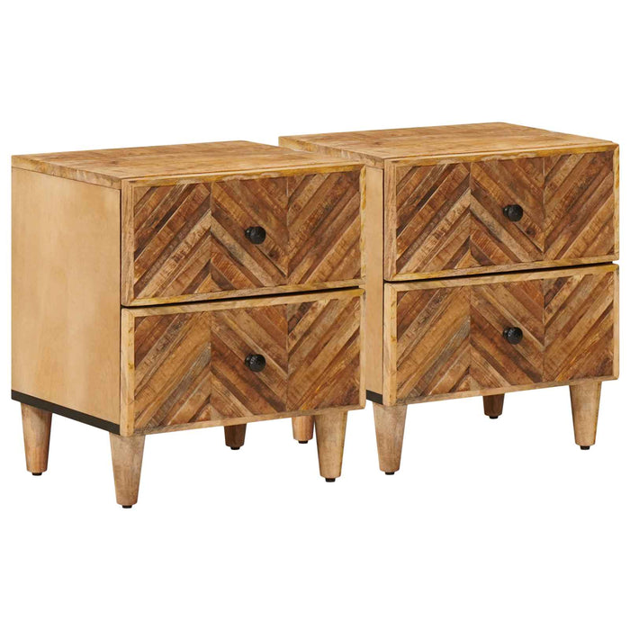 Noptieră 2 pcs Maro 40 x 33,5 x 46 cm Lemn de mango solid - WALTI WALTI