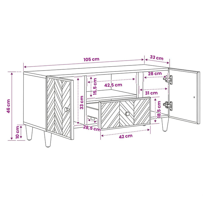Dulapuri de depozitare cu sertar cu ușă Maro 105 x 33,5 x 46 cm WALTI