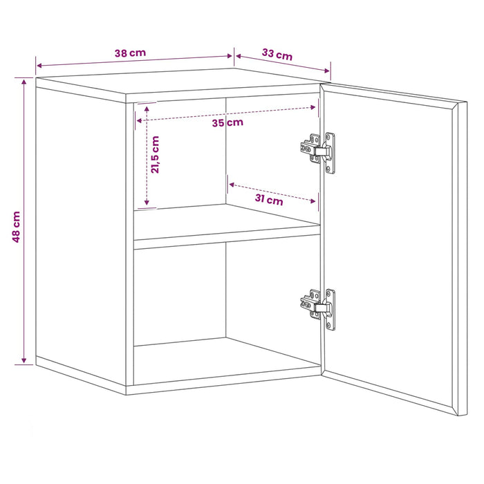 Dulap suspendat Maro 38 x 33,5 x 48 cm Lemn de mango solid WALTI