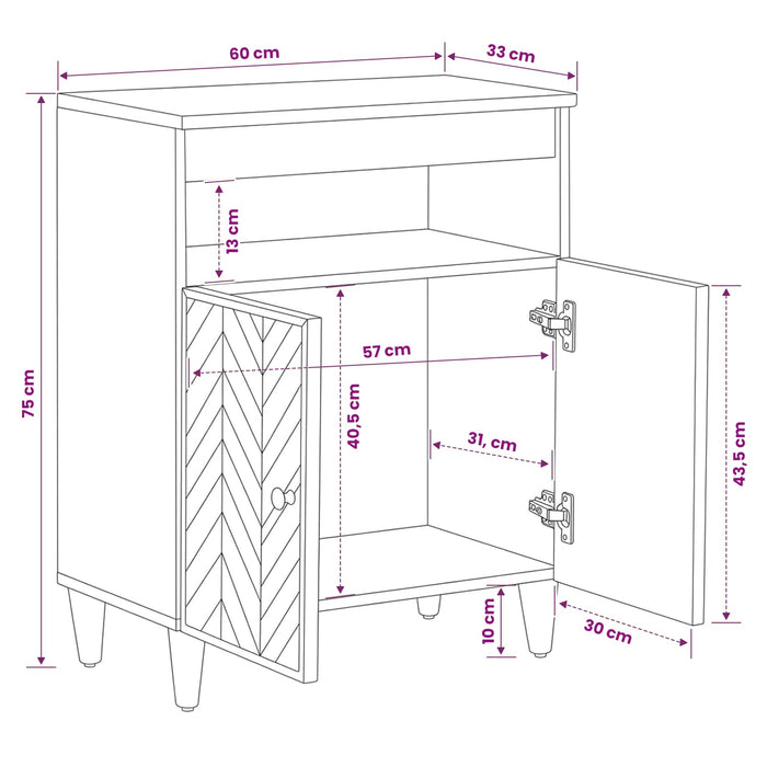 Dulapuri de depozitare cu depozitare Maro 60 x 33,5 x 75 cm WALTI