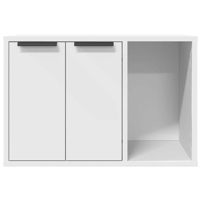 Cutie litieră pisici alb 60x40x40 cm lemn prelucrat - WALTI WALTI