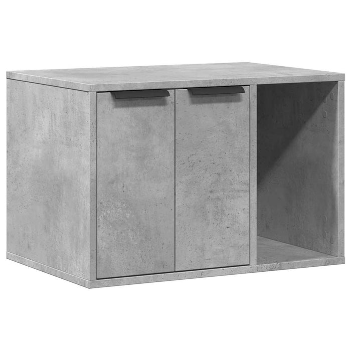 Cutie litieră pisici gri beton 60x40x40 cm lemn prelucrat - WALTI WALTI