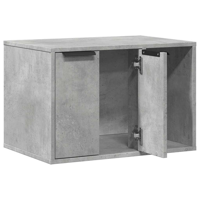 Cutie litieră pisici gri beton 60x40x40 cm lemn prelucrat - WALTI WALTI