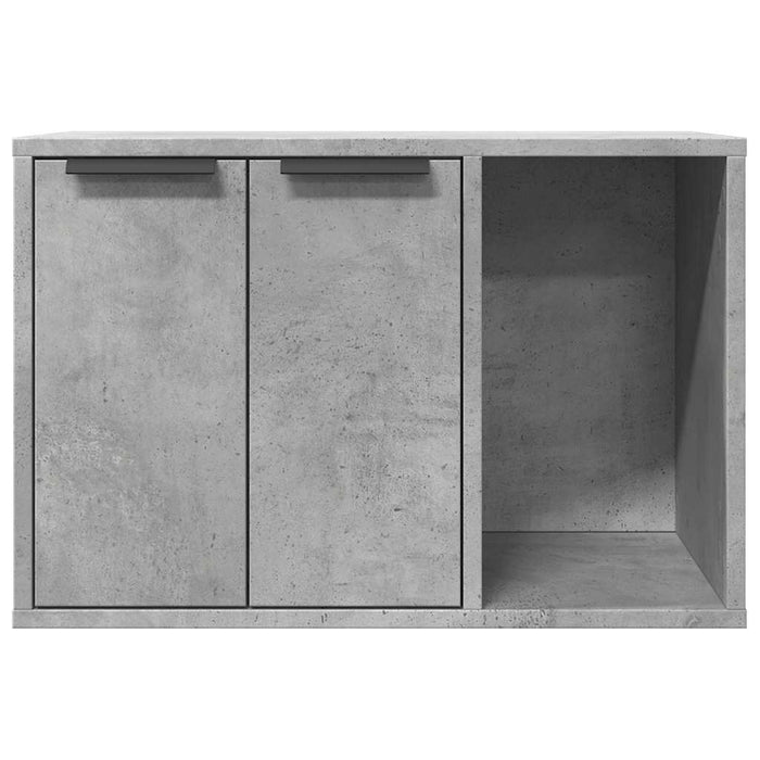 Cutie litieră pisici gri beton 60x40x40 cm lemn prelucrat - WALTI WALTI
