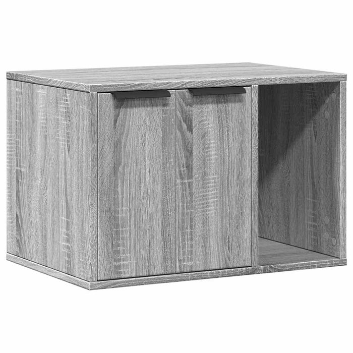 Cutie litieră pisici sonoma gri 60x40x40 cm lemn prelucrat - WALTI WALTI