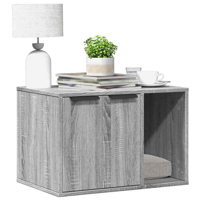 Cutie litieră pisici sonoma gri 60x40x40 cm lemn prelucrat - WALTI WALTI