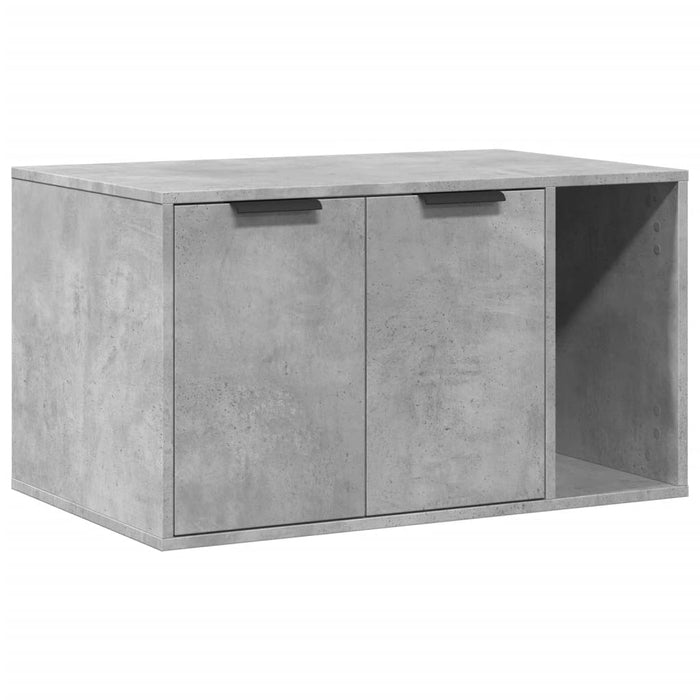 Cutie litieră pisici gri beton 80x50x45 cm lemn prelucrat - WALTI WALTI