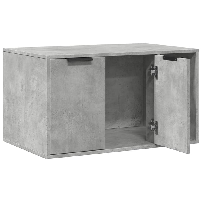 Cutie litieră pisici gri beton 80x50x45 cm lemn prelucrat - WALTI WALTI