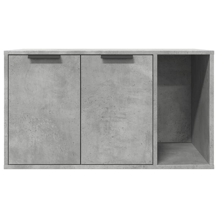 Cutie litieră pisici gri beton 80x50x45 cm lemn prelucrat - WALTI WALTI