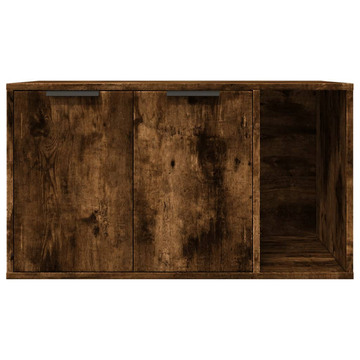 Cutie litieră pisici stejar fumuriu 80x50x45 cm lemn prelucrat - WALTI WALTI