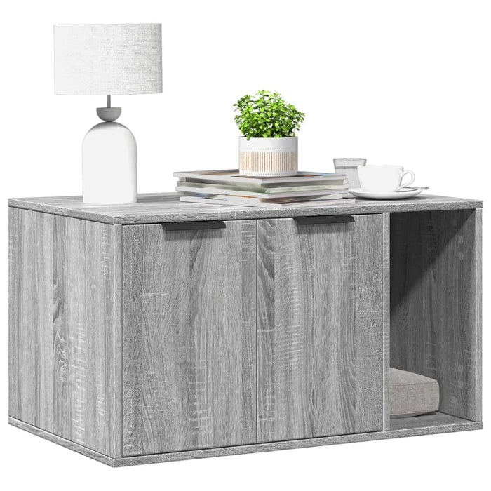 Cutie litieră pisici sonoma gri 80x50x45 cm lemn prelucrat - WALTI WALTI