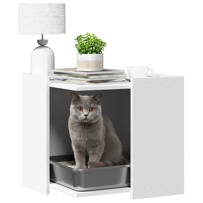Cutie pentru litieră pisici, alb, 53x53x51 cm, lemn prelucrat WALTI