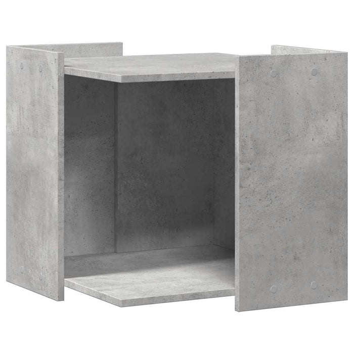 Cutie litieră pisici gri beton 53x53x51 cm lemn prelucrat WALTI