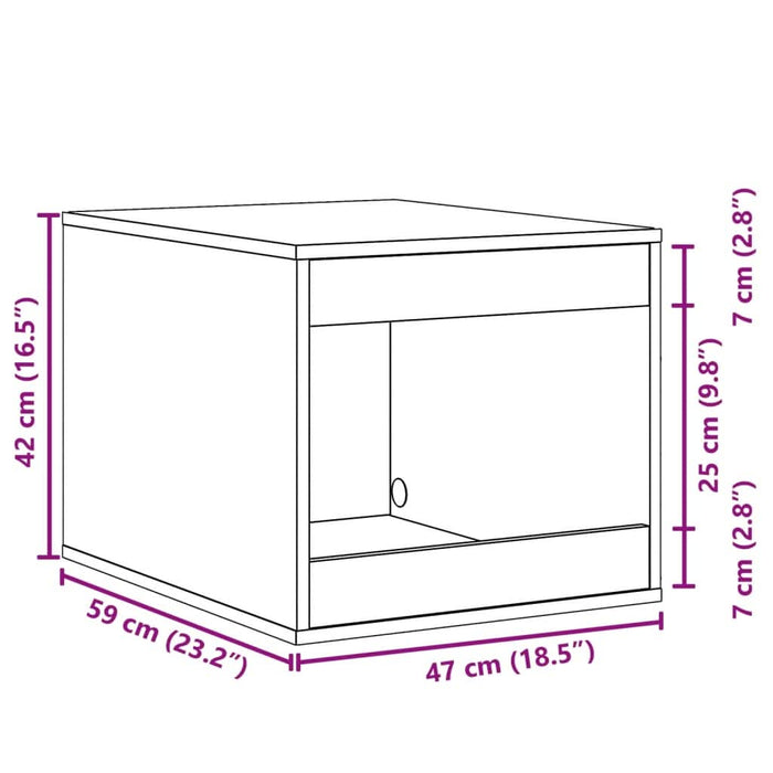 Cutie litieră pisici alb 47x59x42 cm lemn prelucrat - WALTI WALTI