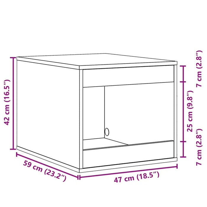 Cutie litieră pisici stejar fumuriu 47x59x42 cm lemn prelucrat - WALTI WALTI