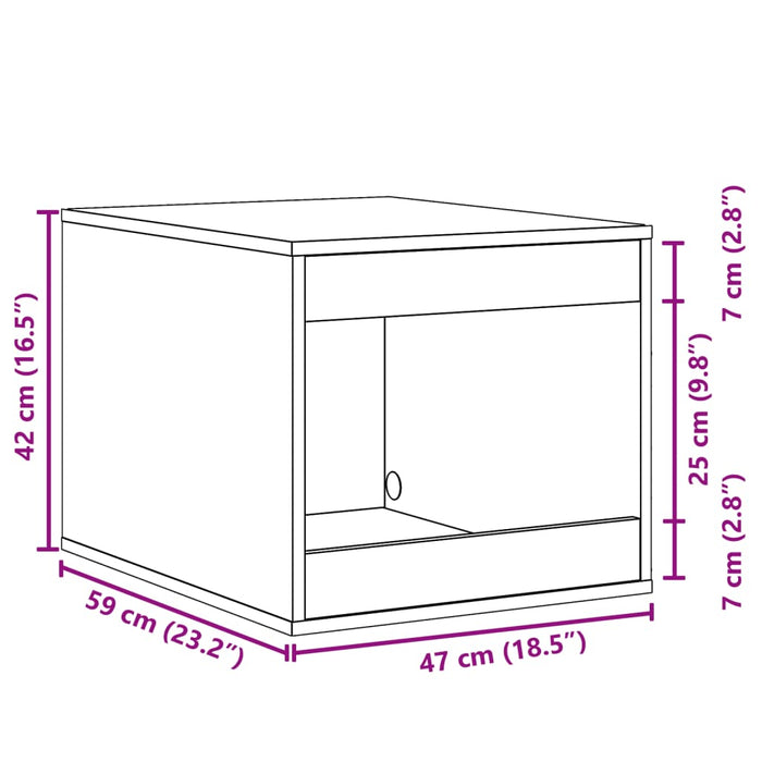 Cutie litieră pisici sonoma gri 47x59x42 cm lemn prelucrat - WALTI WALTI