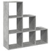 Bibliotecă/separator cameră-3 niveluri-, gri, 99x29x99 cm lemn - WALTI WALTI