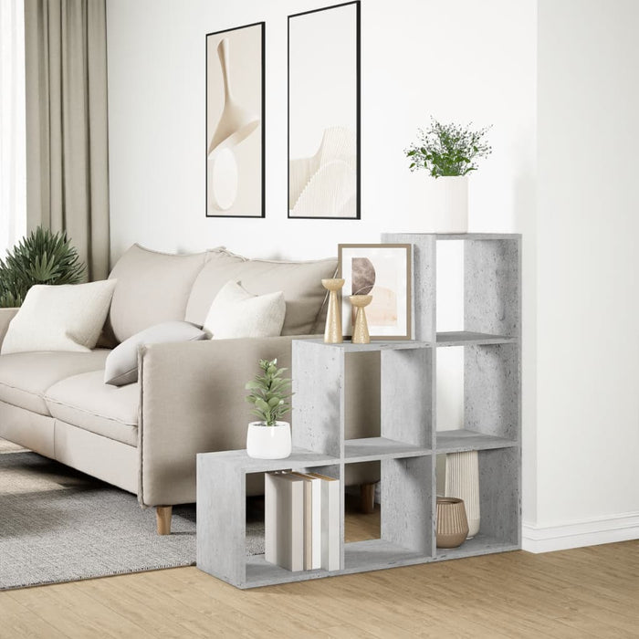 Bibliotecă/separator cameră-3 niveluri-, gri, 99x29x99 cm lemn - WALTI WALTI