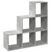 Bibliotecă/separator cameră-3 niveluri-, gri, 99x29x99 cm lemn - WALTI WALTI