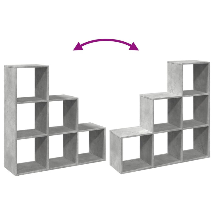 Bibliotecă/separator cameră-3 niveluri-, gri, 99x29x99 cm lemn - WALTI WALTI