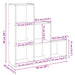 Bibliotecă/separator cameră-3 niveluri-, gri, 99x29x99 cm lemn - WALTI WALTI