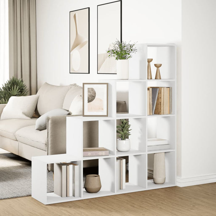Bibliotecă/separator 4 niveluri, alb, 131,5x29x131,5 cm lemn - WALTI WALTI