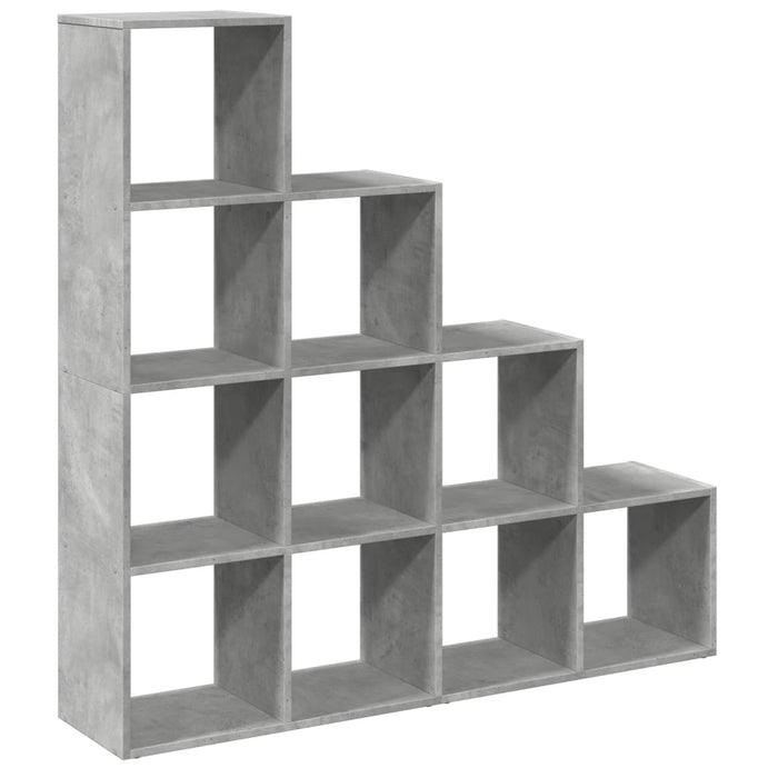 Bibliotecă/separator cameră gri beton 131,5x29x131,5 cm lemn - WALTI WALTI