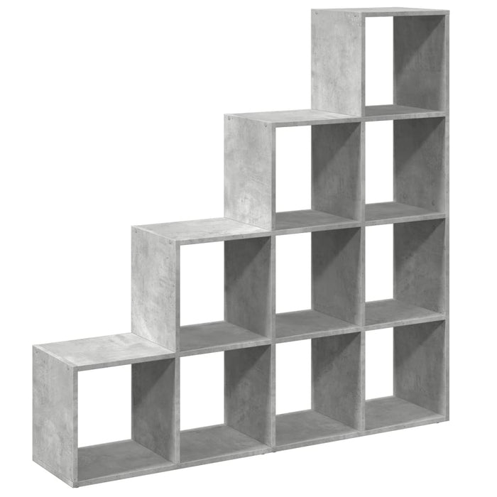 Bibliotecă/separator cameră gri beton 131,5x29x131,5 cm lemn - WALTI WALTI