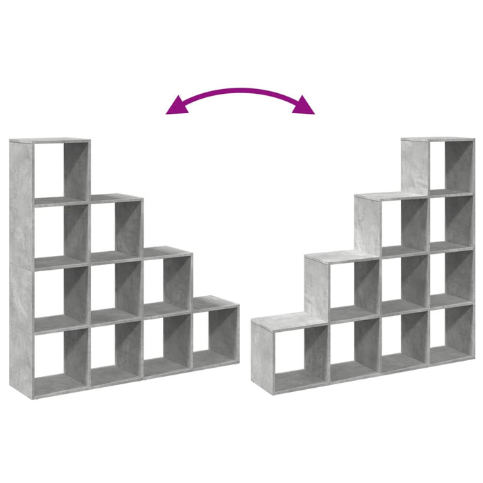 Bibliotecă/separator cameră gri beton 131,5x29x131,5 cm lemn - WALTI WALTI