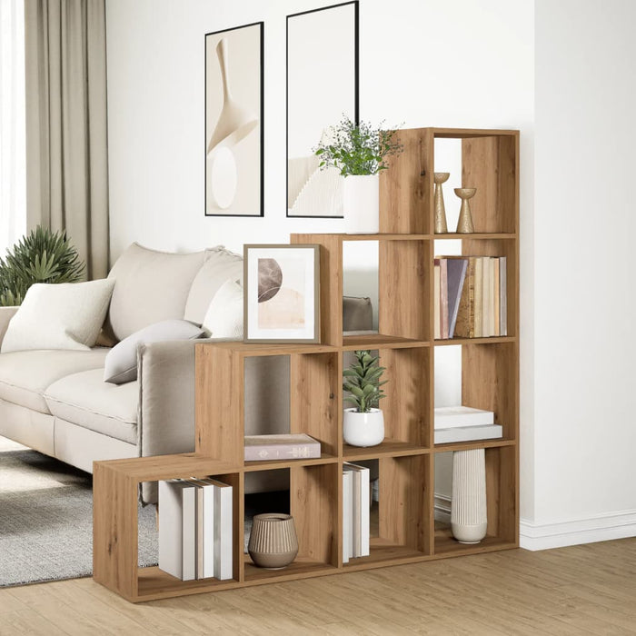 Bibliotecă/separator 4 niveluri stejar 131,5x29x131,5 cm lemn - WALTI WALTI