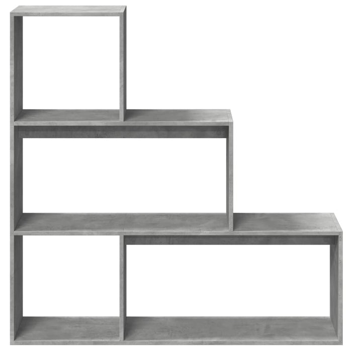 Bibliotecă/separator 3 niveluri gri beton 123x29x123 cm lemn - WALTI WALTI