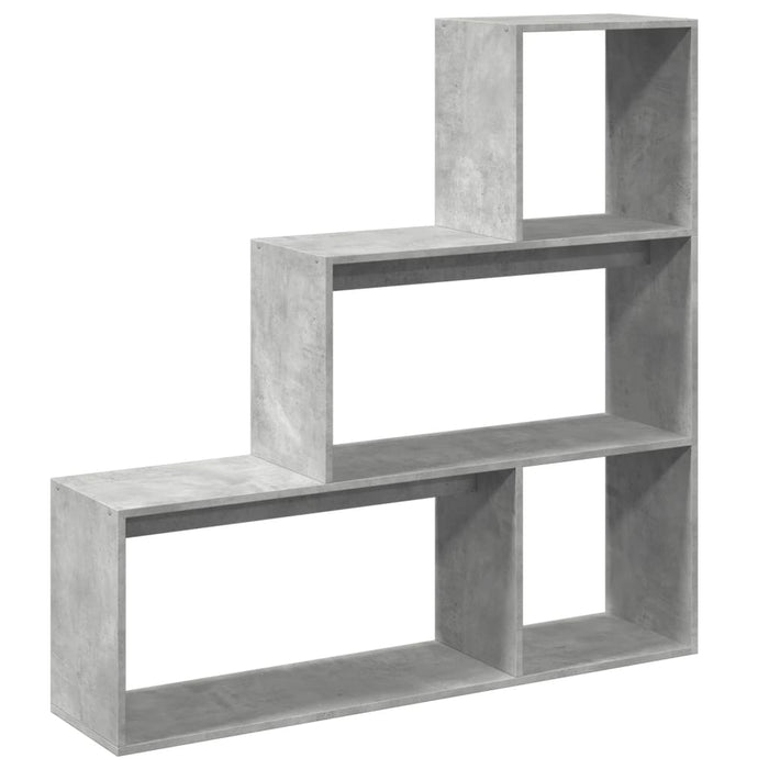 Bibliotecă/separator 3 niveluri gri beton 123x29x123 cm lemn - WALTI WALTI