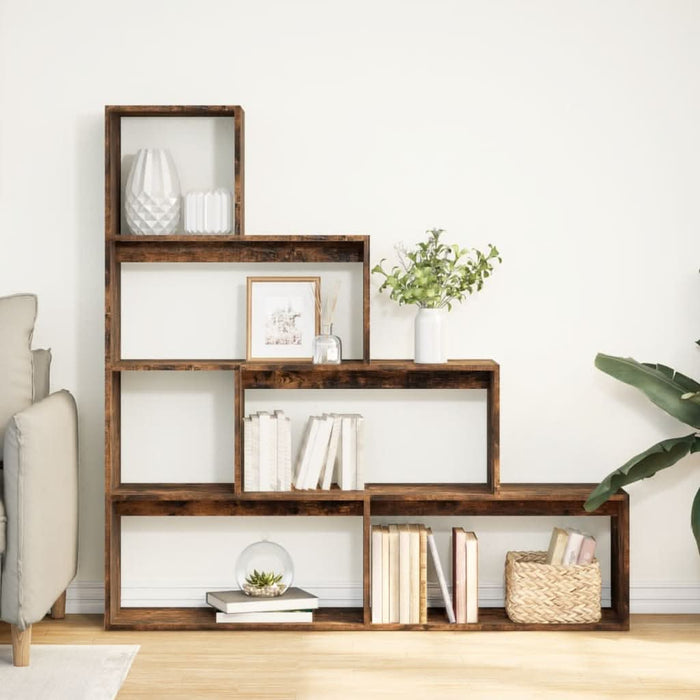 Bibliotecă/separator stejar fumuriu 143,5x29x143,5 cm lemn - WALTI WALTI
