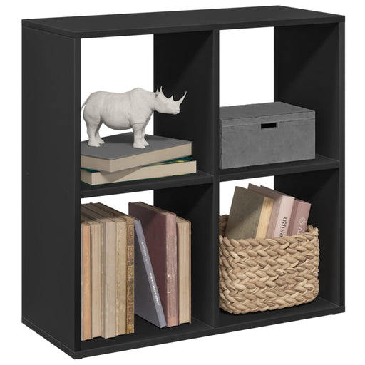 Bibliotecă/separator cameră negru 69,5x29x69,5cm lemn prelucrat - WALTI WALTI