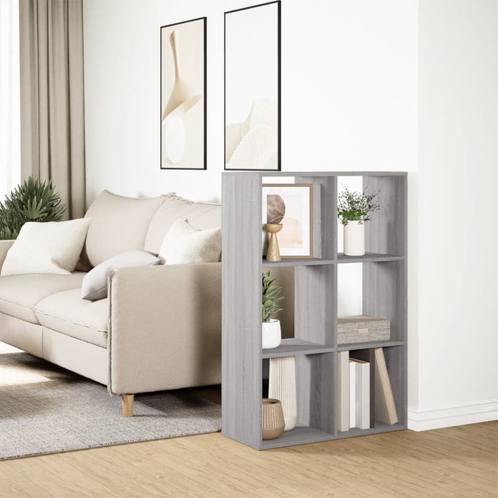 Bibliotecă/separator cameră gri sonoma 69,5x29x103,5 cm lemn - WALTI WALTI