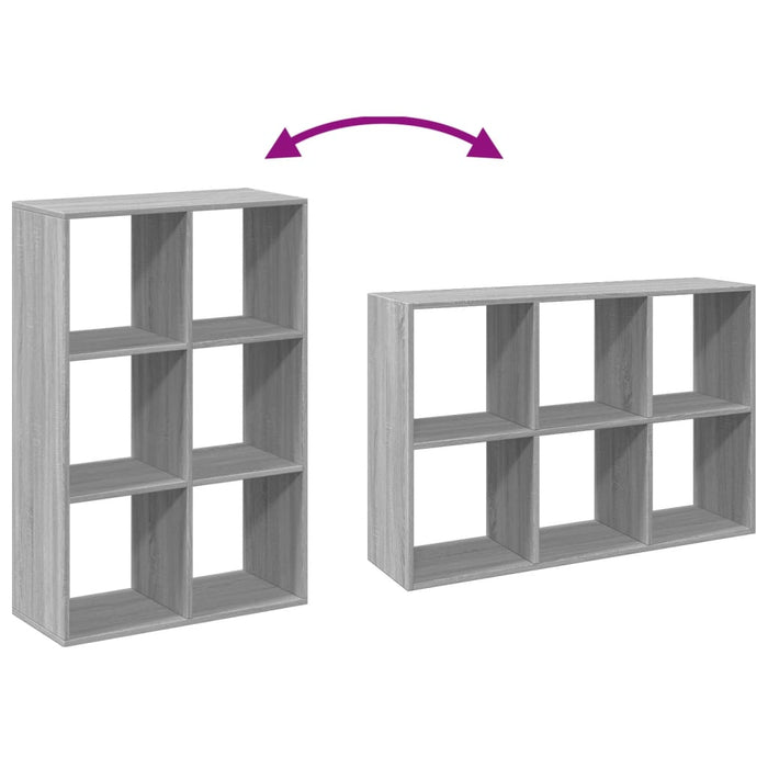 Bibliotecă/separator cameră gri sonoma 69,5x29x103,5 cm lemn - WALTI WALTI