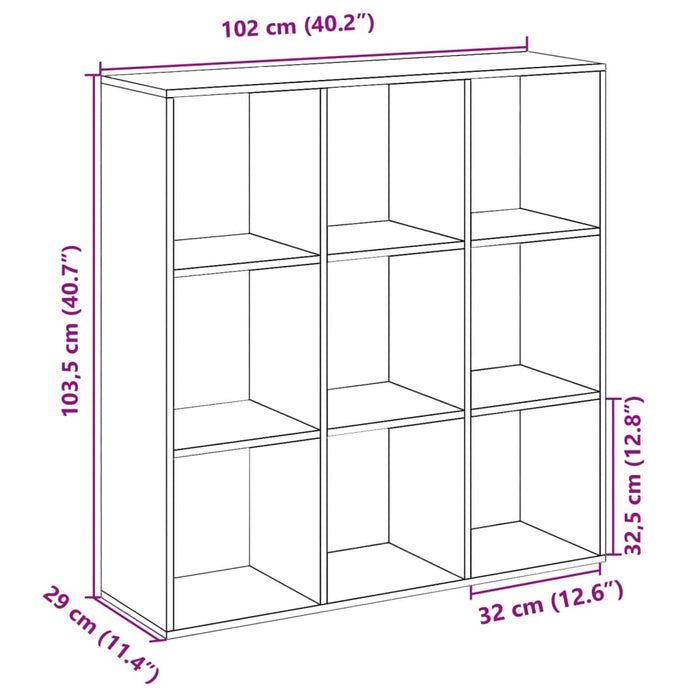 Bibliotecă/separator cameră alb 102x29x103,5 cm lemn prelucrat - WALTI WALTI