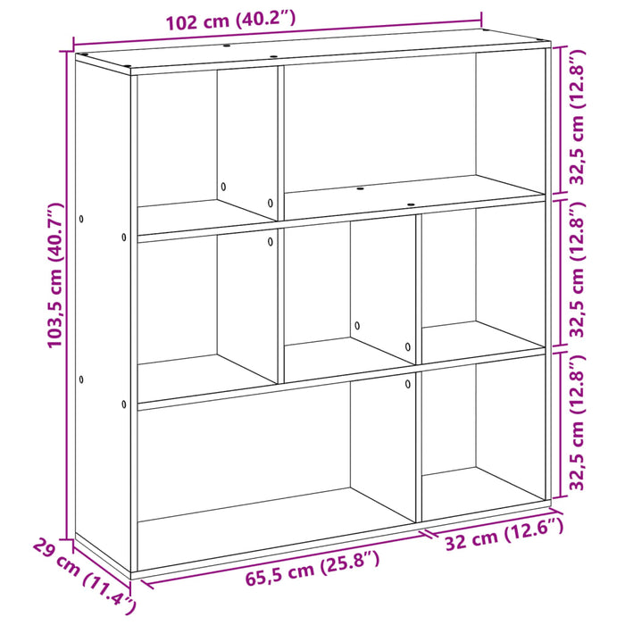 Bibliotecă/separator cameră alb 102x29x103,5 cm lemn prelucrat - WALTI WALTI