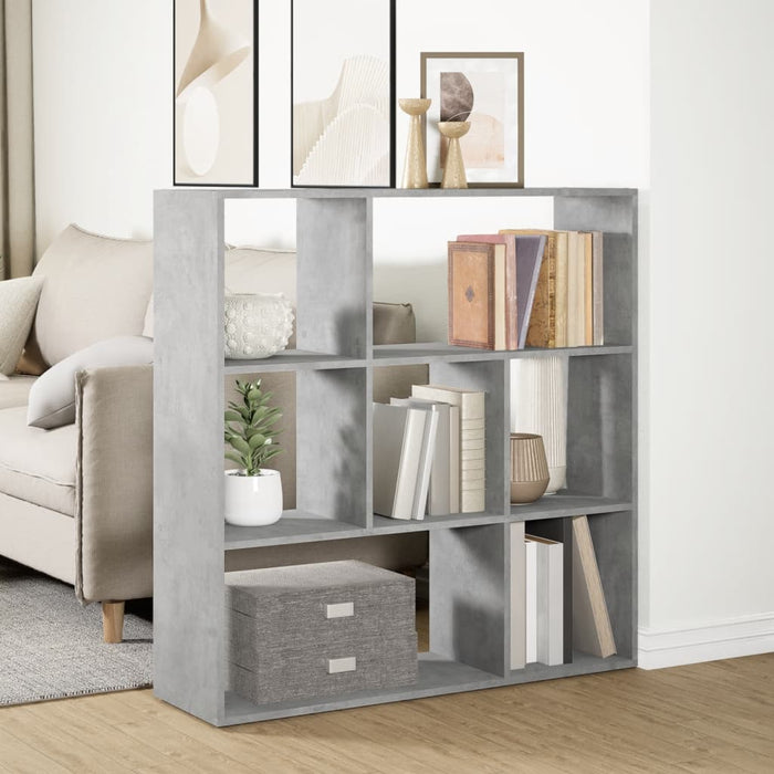 Bibliotecă/separator cameră gri beton 102x29x103,5 cm lemn WALTI
