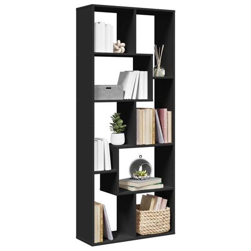 Bibliotecă/separator cameră negru 67x25x161,5 cm lemn prelucrat - WALTI WALTI