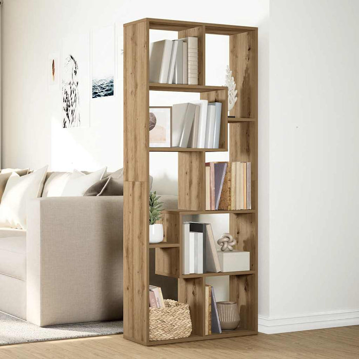 Bibliotecă/separator cameră stejar artizanal 67x25x161,5cm lemn WALTI