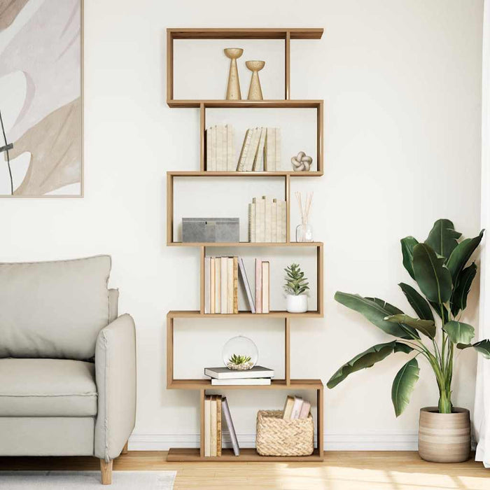 Bibliotecă/separator 6 nivel stejar artizanal 70x24x193 cm lemn - WALTI WALTI