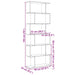 Bibliotecă/separator 6 nivel stejar artizanal 70x24x193 cm lemn - WALTI WALTI
