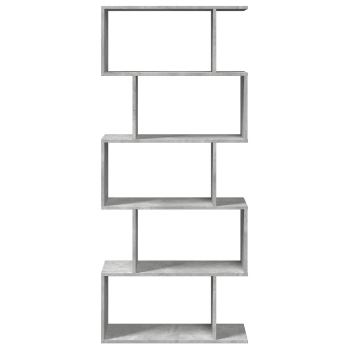 Bibliotecă/separator 5 niveluri gri beton 70x24x161 cm lemn - WALTI WALTI