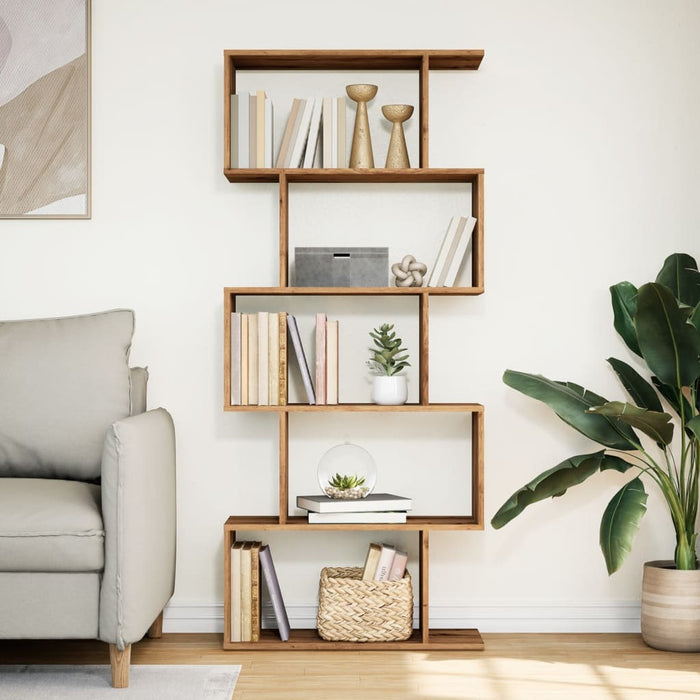 Bibliotecă/separator 5 nivel stejar artizanal 70x24x161 cm lemn - WALTI WALTI