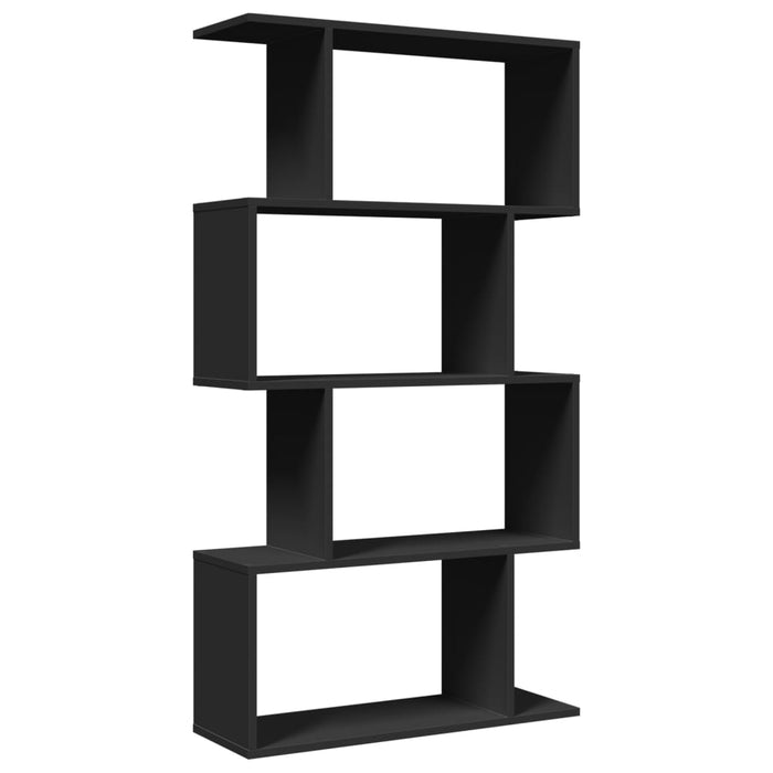 Bibliotecă/separator cameră 4 niveluri negru 70x24x129 cm, lemn - WALTI WALTI