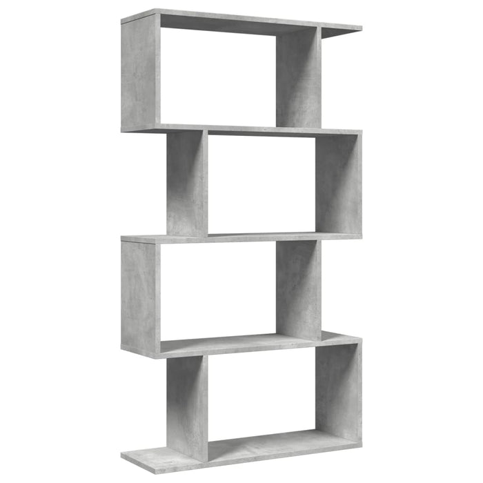 Bibliotecă/separator 4 niveluri gri beton 70x24x129cm lemn - WALTI WALTI