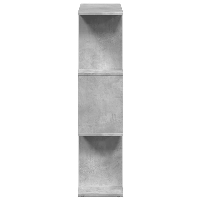 Bibliotecă/separator 3 niveluri gri beton 70x24x97 cm lemn - WALTI WALTI